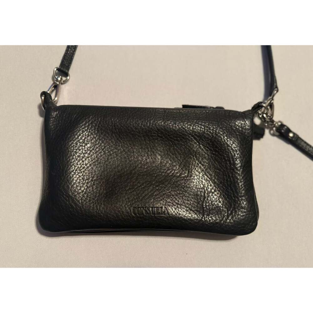 Consuela Black Leather Crossbody Bag